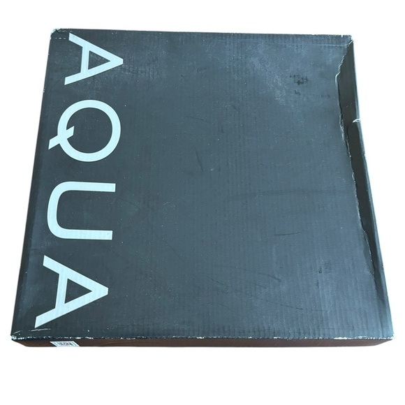 NWT Aqua Black Suede Block Heel Square Toe Bootie Size 3.75 Inch Heel Size 6.5 - Picture 3 of 10